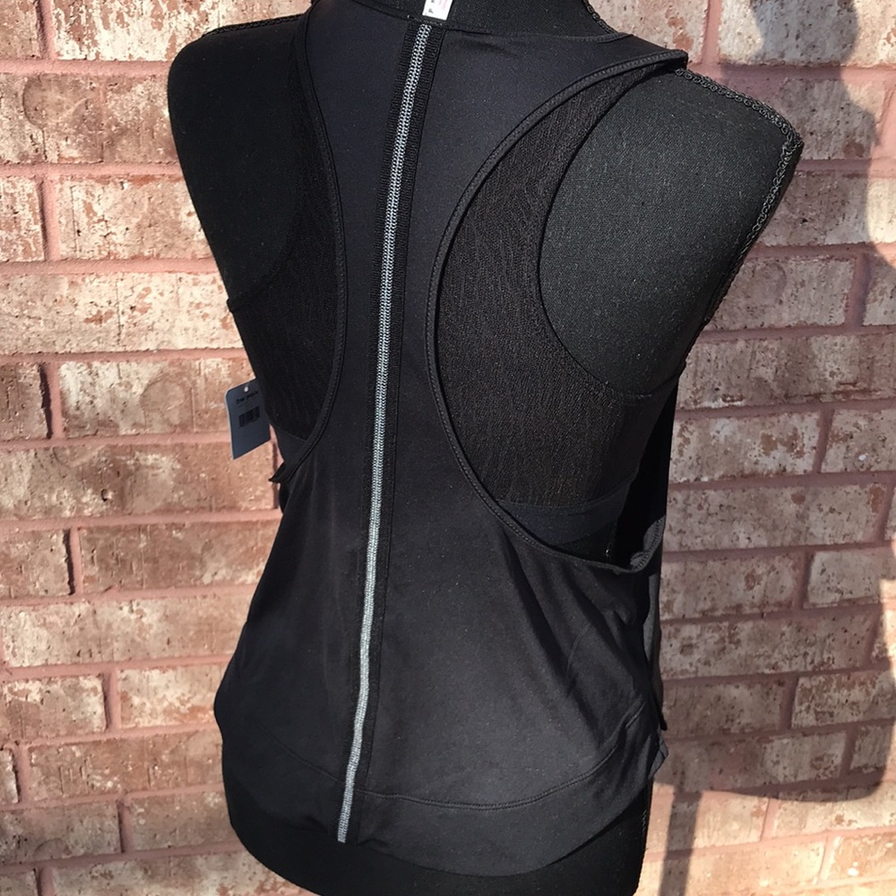 NWT Free People Movement Run/RiseTank with attached Bra. Black; XS